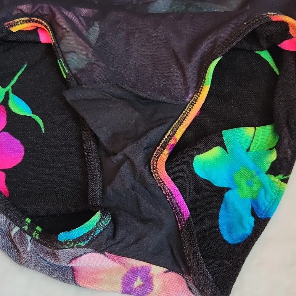 Women's Bright Colorful Floral, Summer, Pool, Beach, Sexy One Piece Swim Suit - Picture 9 of 11